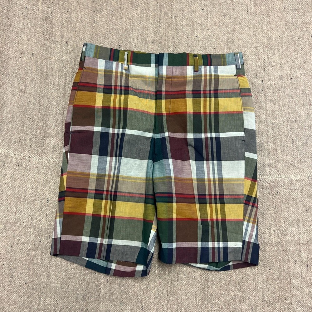 Vintage Koratron Plaid Shorts Mens 30 1960s USA